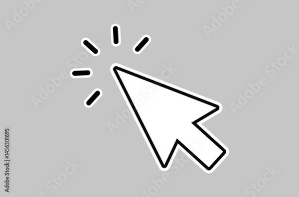 Fototapeta Mouse click cursor set. Hand Cursor. Click icon. Mouse pointer set. Arrow cursor. Pointer click icon. Clicking cursor, pointing hand clicks and waiting loading icons. Website arrows or hand icon.