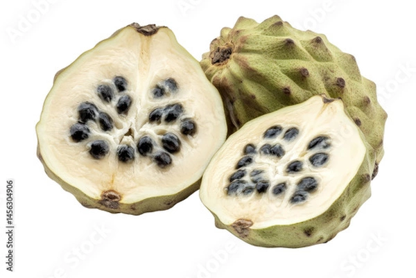 Fototapeta A collection of wild edible fruits, including huckleberries and elderberries, laid out naturally on a white background