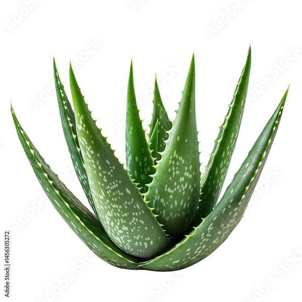 Fototapeta A decorative aloe vera plantTransparent background, PNG file, showcasing its sharp, pointed leaves