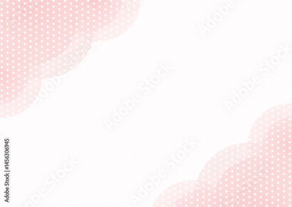 Obraz 背景　水玉のモクモクのグラデーション枠　ピンク