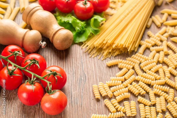 Fototapeta pasta with tomatoes and basil