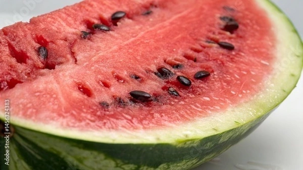 Fototapeta A close-up shot of a wedge of ripe watermelon