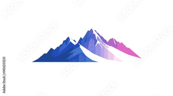 Fototapeta vector simple style mountains on white background .Generative AI