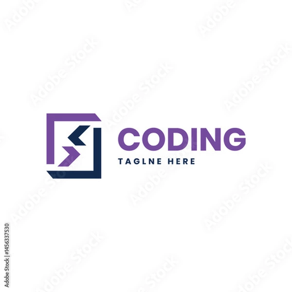 Fototapeta Coding modern minimal creative logo design concept abstract creative 