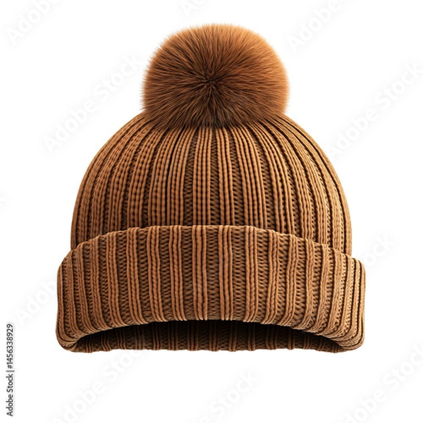 Obraz A cozy winter hat with a fluffy pompom