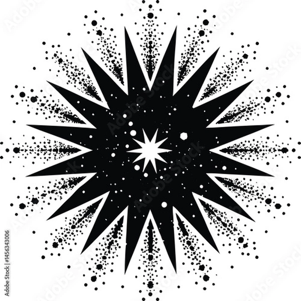 Fototapeta Grungy effect of scatter dots star