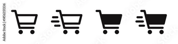Fototapeta Shopping cart icons set. Internet shop buy symbol. Vector illustration.