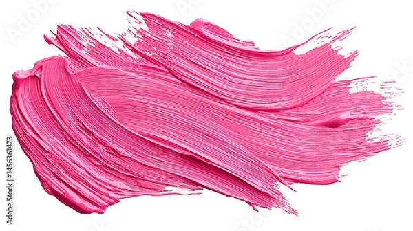 Fototapeta Pink Paint Brush Stroke Texture Abstract isolated on transparent background