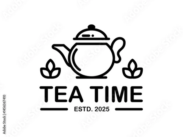 Obraz Elegant vector logo template for cafe a tea brands. Fully editable text, customizable colors, and print-ready. Perfect for coffee shops, tea houses, and beverage businesses. Professional, modern.