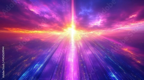 Obraz Celestial convergence vibrant cosmos ethereal light abstract spa