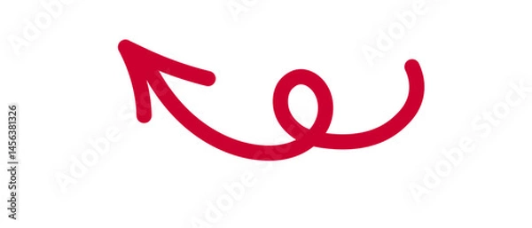 Obraz Arrow drawn in red color, vector, sign, symbol, illustration, design, black, shape