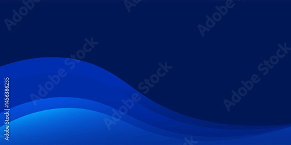 Fototapeta Blue waves background vector. Fluid gradient shapes composition. Futuristic design concept. Trendy.
