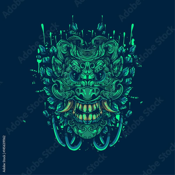 Obraz green oni creature artwork illustration