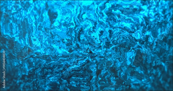Fototapeta Fluid abstract background, Ink water, Sea wave. Blue color shimmering glowing grain dust mist texture liquid paint splash