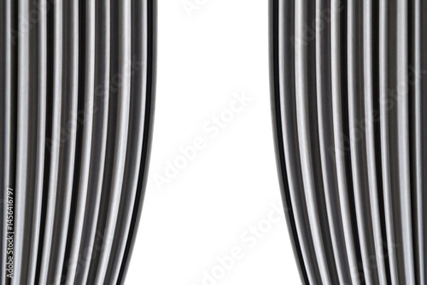 Obraz Open gray curtain stage , photo, png isolated on transparent background