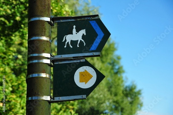 Fototapeta view of a generic bridleway and public footpath