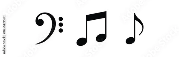 Fototapeta Musical note. Staff treble clef notes musician concept vector