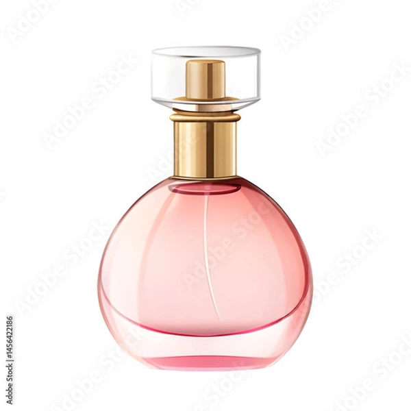 Fototapeta Pink perfume bottle on transparent background
