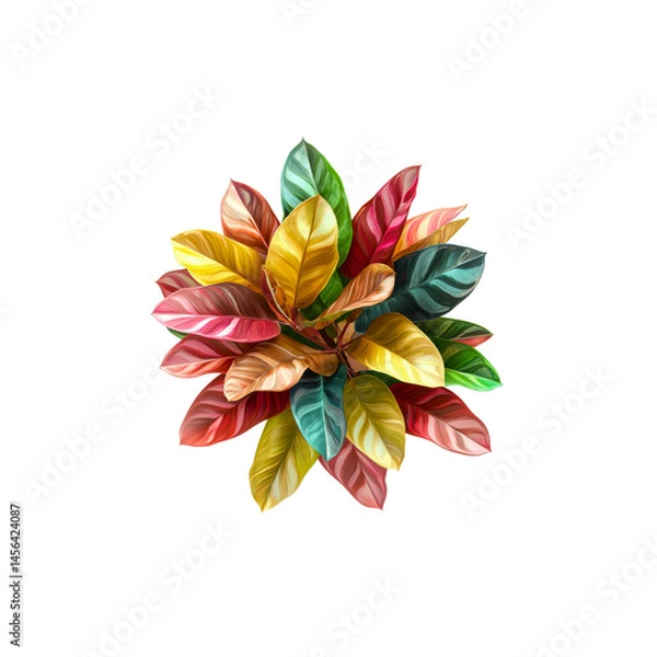 Fototapeta Vibrant Tropical Leaves with Varied Colors for Nature Backgrounds