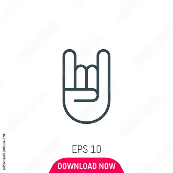 Obraz Rock hand icon, vector