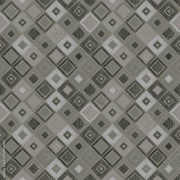 Fototapeta Seamless vector geometrical pattern with rhombus, squares. endless background with hand drawn textured geometric figures. Pastel Graphic illustration Template for wrapping, web backgrounds, wallpaper