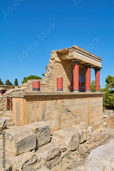 Fototapeta Archaeological site of Knossos with restored structures