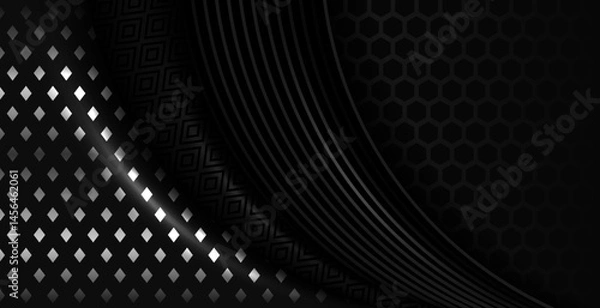 Fototapeta abstract black geometry with hexagon design pattern background