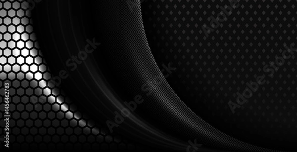 Fototapeta abstract black geometry with hexagon design pattern background