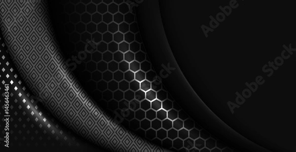 Fototapeta abstract black geometry with hexagon design pattern background
