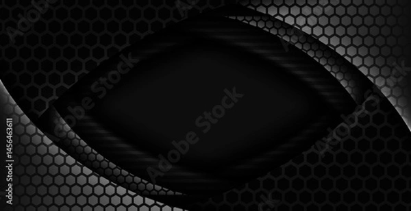 Fototapeta black geometry with hexagon design pattern background