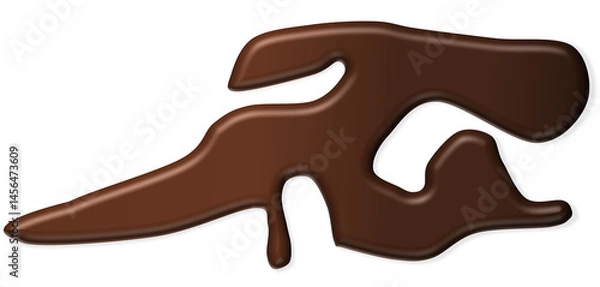 Fototapeta 3D abstract coffee spill illustration resembling a natural coffee stain. Stylized to mimic a real spilled drink on a surface. Useful for mockups, cafe branding, digital papers, scrapbooking or blog.