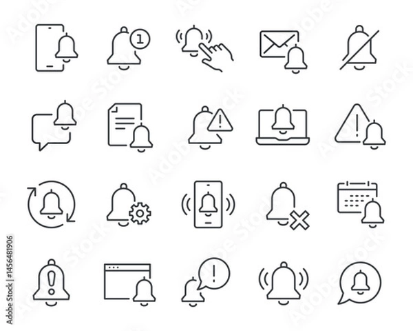Obraz Vector Set of Editable Notification Icons in Linear Style