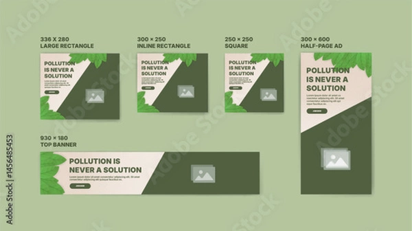 Fototapeta Web and mobile banner design templates for World Environment Day campaign. Web banners for environmental campaign advertising promotion.