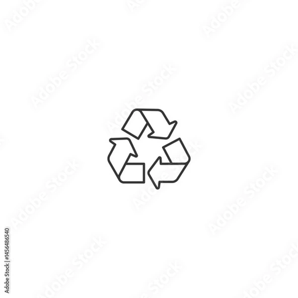 Fototapeta Outline Recycle Icon for World Environment Day – Eco-Friendly Waste Management Symbol