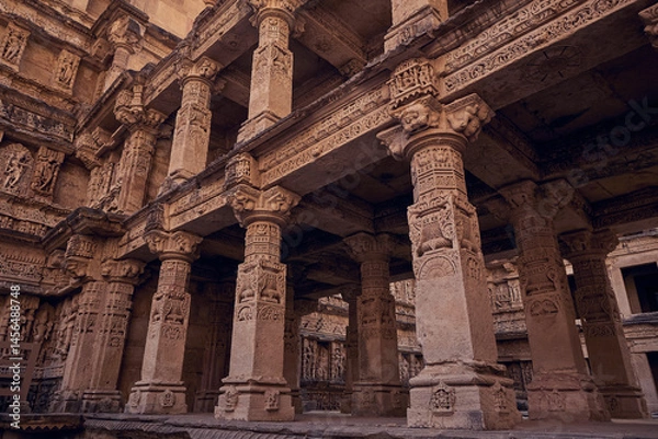 Obraz Rani Ki Vav temple and Stepwell in Patan city, India