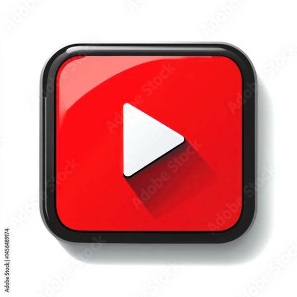 Obraz play icon red isolated