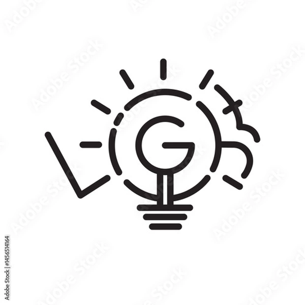 Fototapeta Light Bulb text logotype vector template