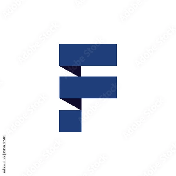 Fototapeta F letter logo abstract logo vector template