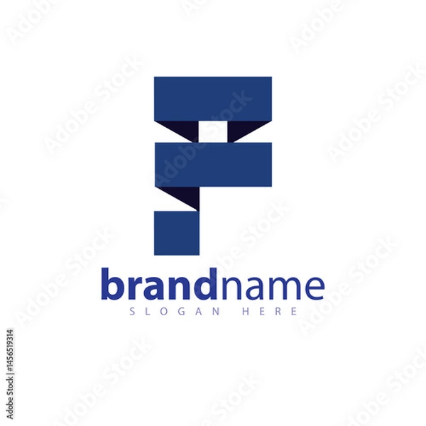 Fototapeta F letter logo abstract logo vector template