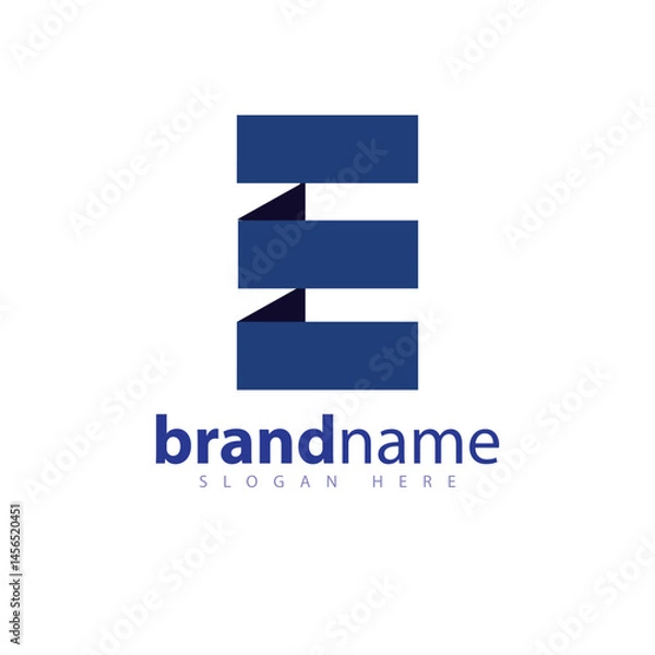 Fototapeta E letter logo building logo vector template