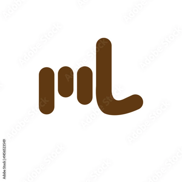 Fototapeta M J letter finger logo vector template