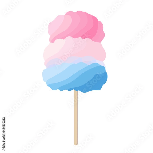 Obraz My Simple flat 2D illustration of cotton candy isolated on a transparent background, EPS Format, vector, flat design, animation design, simple flat 2D