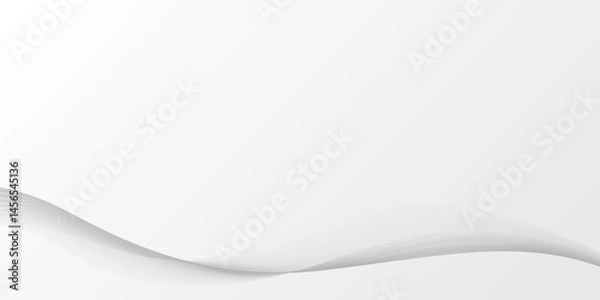 Obraz Abstract Clean White Wave Background with Smooth Gradient Layers
