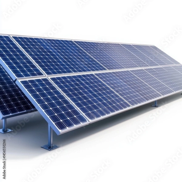 Fototapeta Solar Panels Installed on Ground for Renewable Energy Generation