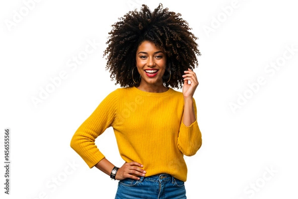 Fototapeta Joyful Black Woman with Natural Hair A Portrait of Confidence and Beauty