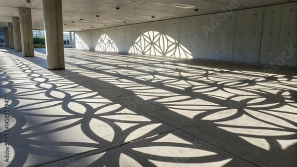 Obraz Abstract Light & Shadow: Concrete Floor Patterns