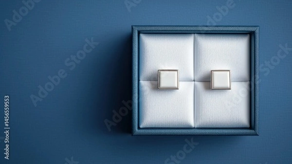 Fototapeta Stylish Cufflinks in Sleek Display Box for Men Accessories