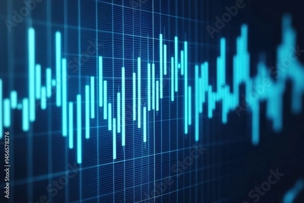 Fototapeta Abstract Digital Visualization of Data Waves and Signal Patterns