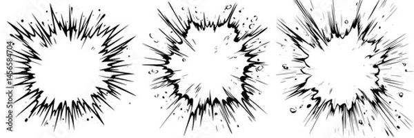 Fototapeta Vector illustration icon depicting explosive bursts, perfect for comic book and action graphics