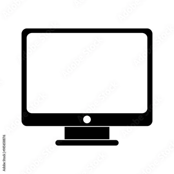 Obraz desk computer icon image vector illustration design  inverted black and white